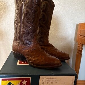 Tony Lama Coffee Ostrich Men’s Boots